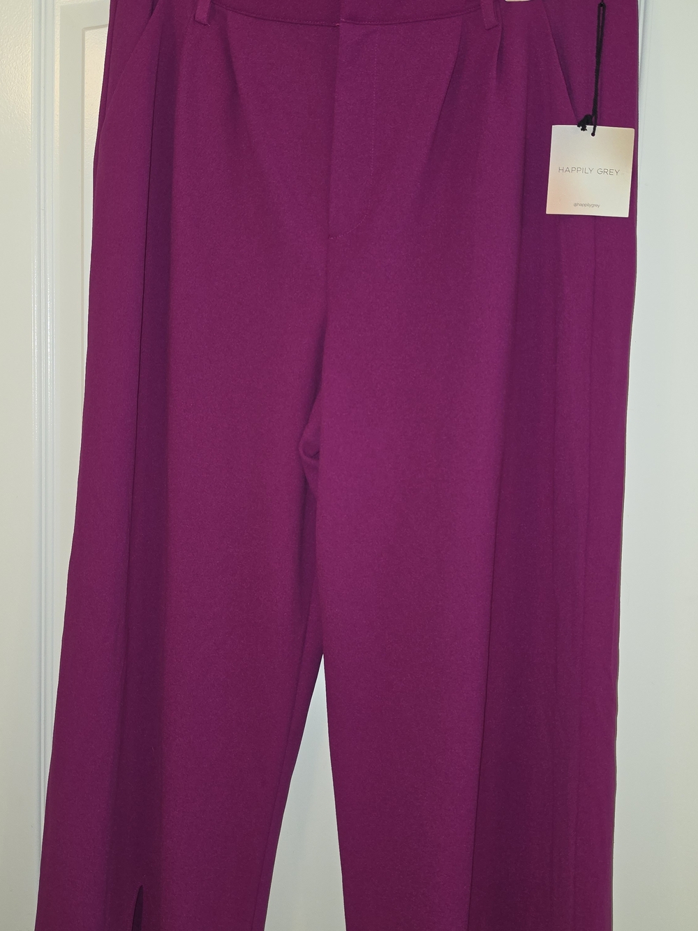 Happily Grey Women's Fuchsia Wide-Leg Pants